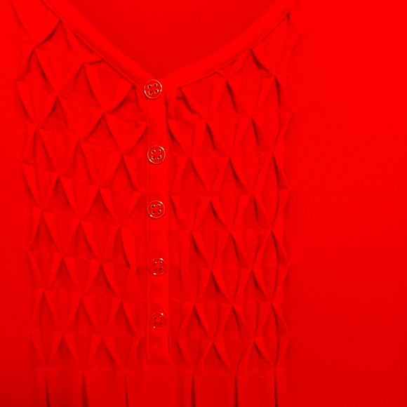 Kim Roger's 2X, Red Short Sleeve Blouse - Picture 4 of 5